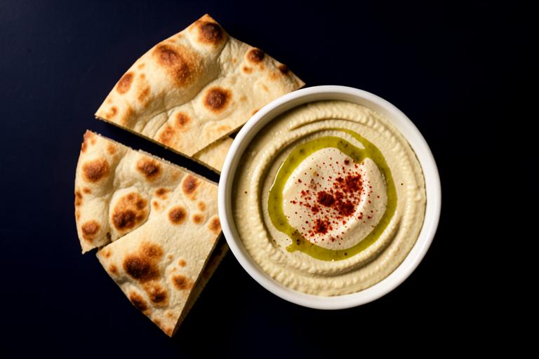 Pan árabe con hummus o babaganoush