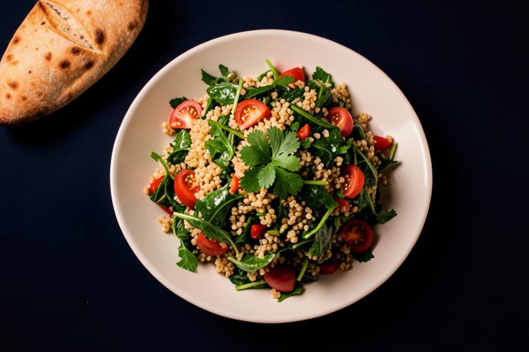 Tabule con pan árabe